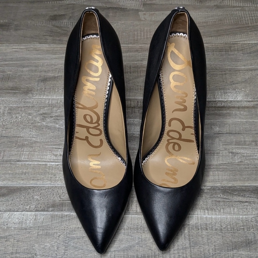 Sam Edelman Hazel Black Leather Heels